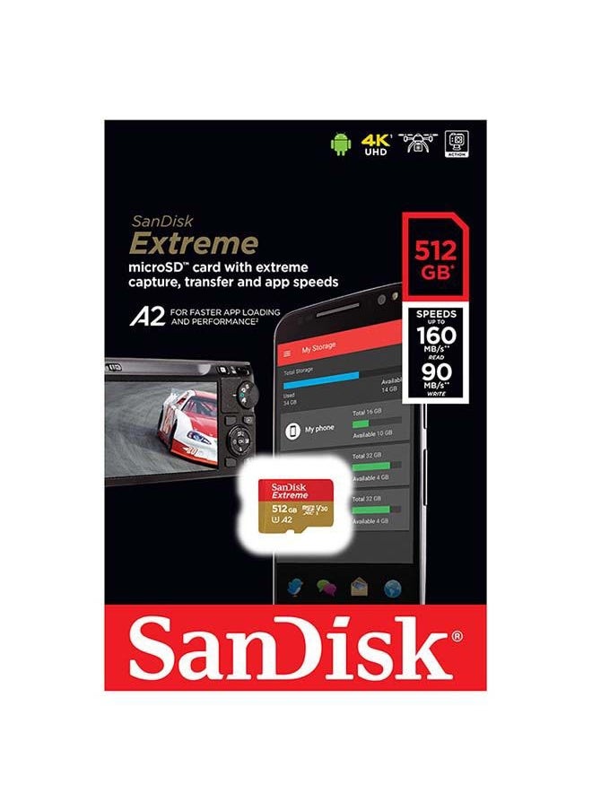بطاقة Extreme microSDXC microSDXC UHS-I بسعة 512 جيجابايت