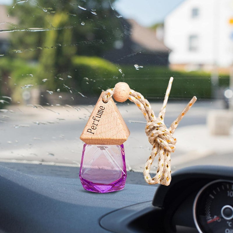 Empty Car Diffuser Bottles - Empty Car Aromatherapy Essential Oil Diffuser Bottle,Clear Glass Essential Diffuser Oil Triangular Cap Aromatherapy Fragrance Perfume Pendant - Image 2