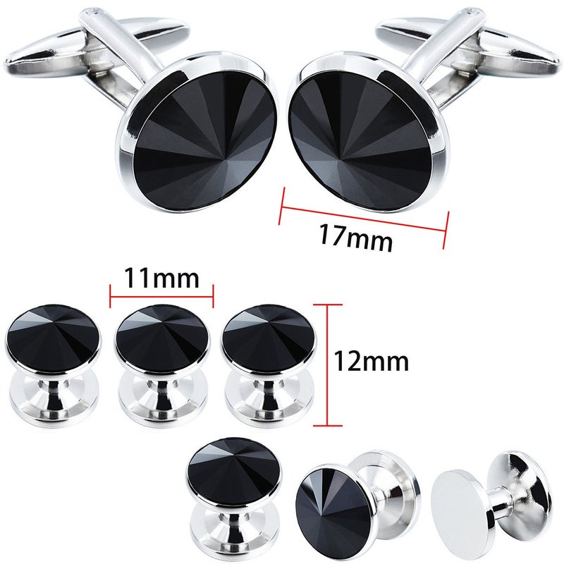 HAWSON Cufflinks for Men with 4/6 pcs Shirt Studs Set, Gift Box Packed, Mens Jewelry or Accessories for Wedding, Party, Anniversary, Birthday - Image 3