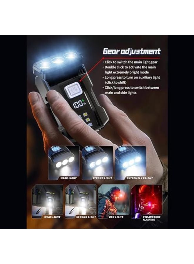 Multifunctional Portable LED Flashlight Keychain Work Light For Outdoor Camping - Image 5