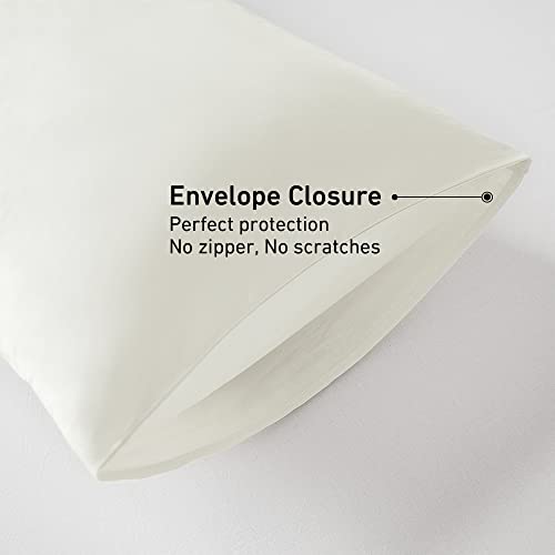Leeden 100% Cotton Body Pillow Cover, 800 Thread Count 21x54 Soft Breathable Long Body Pillow Pillowcase, Off-White - Image 5