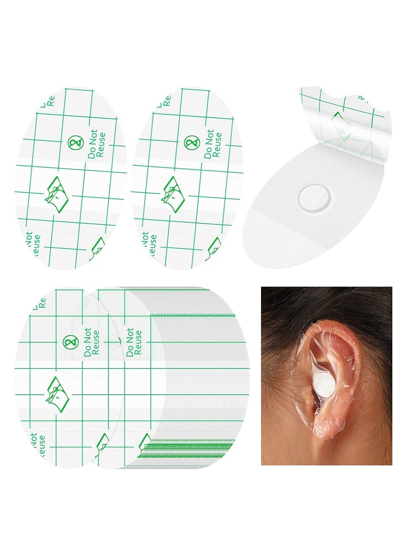 60 Pieces Baby Waterproof Ear Stickers Ear Covers for Swimming Shower Ear Protectors with Ear Plugs for Kids Newborn Disposable Ear Covers for Shower Surfing Snorkeling and Other Water Sports - Image 1