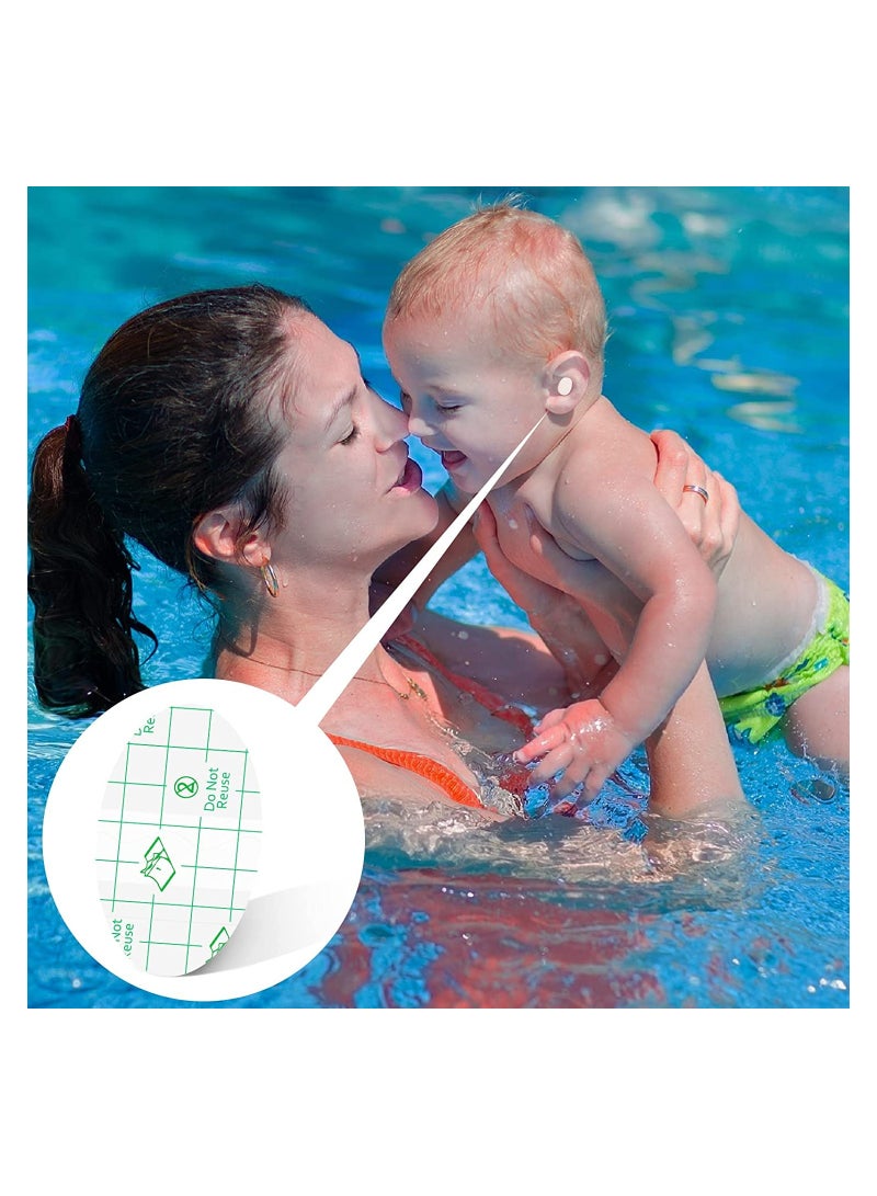 60 Pieces Baby Waterproof Ear Stickers Ear Covers for Swimming Shower Ear Protectors with Ear Plugs for Kids Newborn Disposable Ear Covers for Shower Surfing Snorkeling and Other Water Sports - Image 4