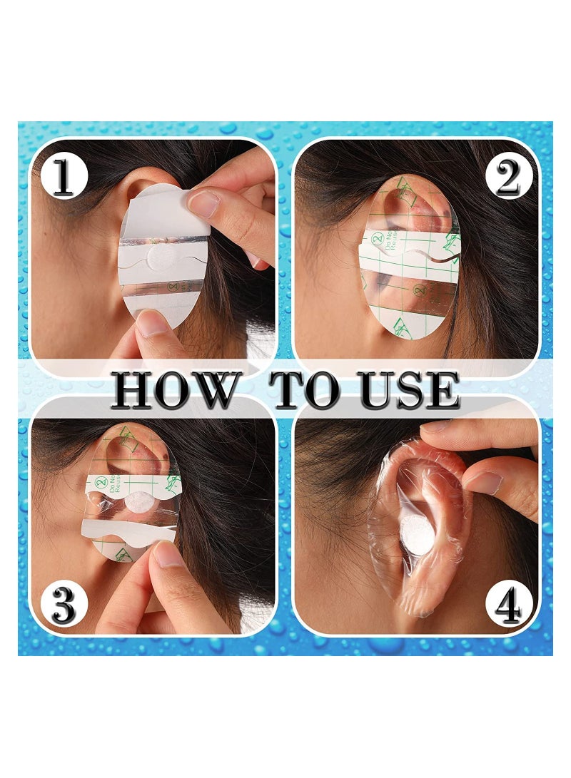 60 Pieces Baby Waterproof Ear Stickers Ear Covers for Swimming Shower Ear Protectors with Ear Plugs for Kids Newborn Disposable Ear Covers for Shower Surfing Snorkeling and Other Water Sports - Image 5