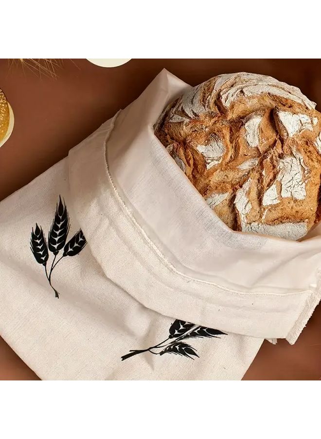 Natural Unbleached Linen Bread Bags Set Of 3 For Artisan Food Storage - Image 3