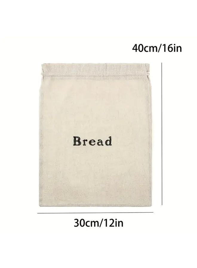 Natural Unbleached Linen Bread Bags Set Of 3 For Artisan Food Storage - Image 5