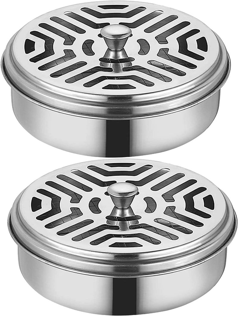 BeFunky Portable Mosquito Coil Holder Mosquito Incense Box Sandalwood Holder with Handle Fireproof Incense Burner for Home Office Camping Pack of 2 - Image 1