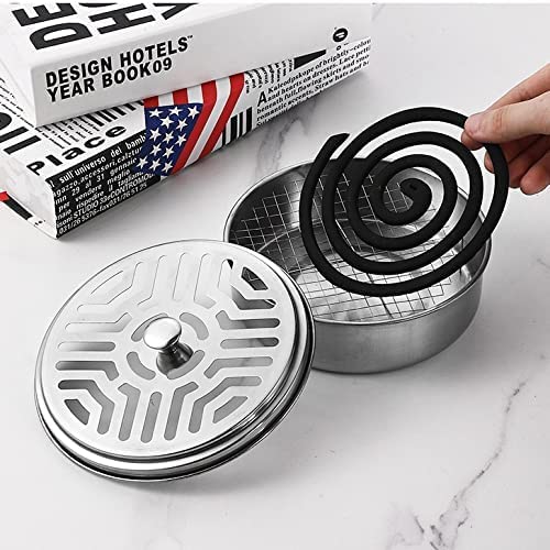 BeFunky Portable Mosquito Coil Holder Mosquito Incense Box Sandalwood Holder with Handle Fireproof Incense Burner for Home Office Camping Pack of 2 - Image 2