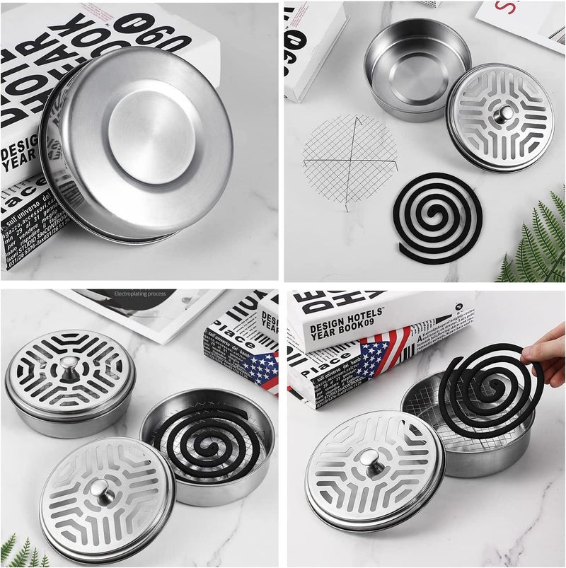 BeFunky Portable Mosquito Coil Holder Mosquito Incense Box Sandalwood Holder with Handle Fireproof Incense Burner for Home Office Camping Pack of 2 - Image 3