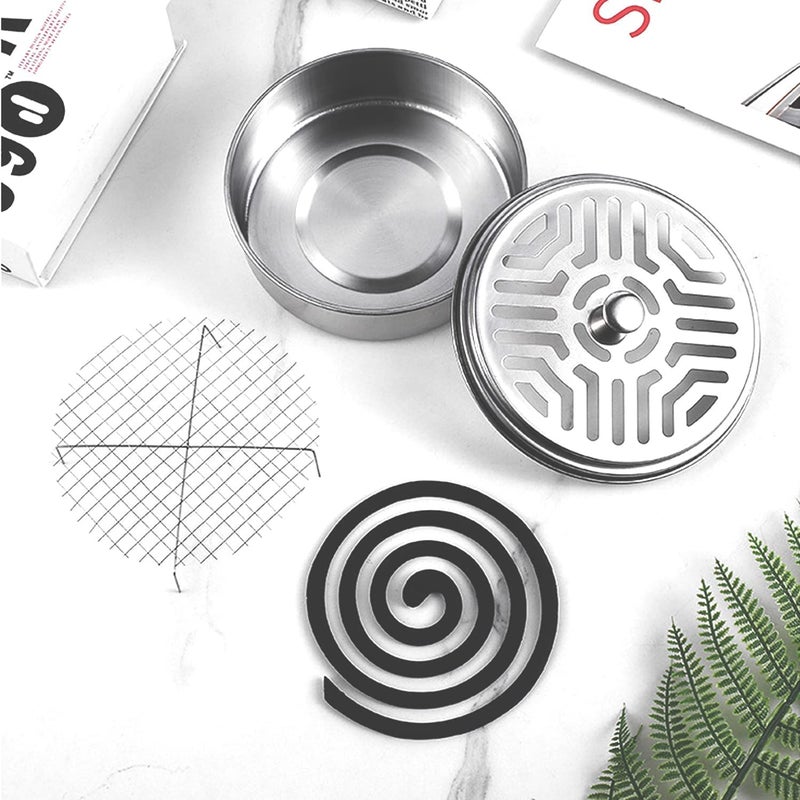 BeFunky Portable Mosquito Coil Holder Mosquito Incense Box Sandalwood Holder with Handle Fireproof Incense Burner for Home Office Camping Pack of 2 - Image 5