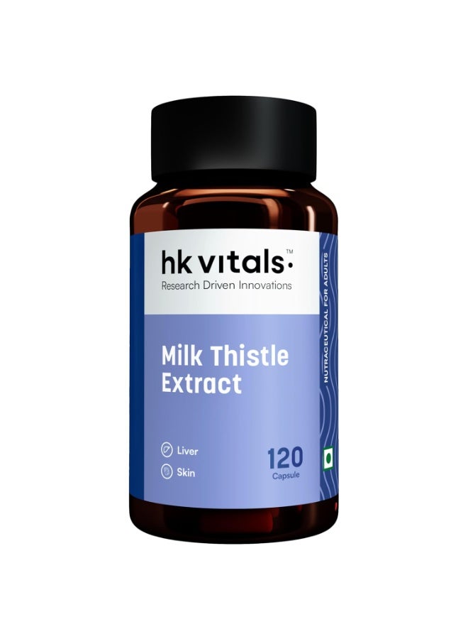 hk vitals Milk Thistle Extract (120 Capsules) | Liver Support Supplement | Silybum Marianum Liver Detox for Men and Women - Image 1