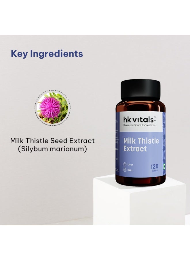 hk vitals Milk Thistle Extract (120 Capsules) | Liver Support Supplement | Silybum Marianum Liver Detox for Men and Women - Image 4