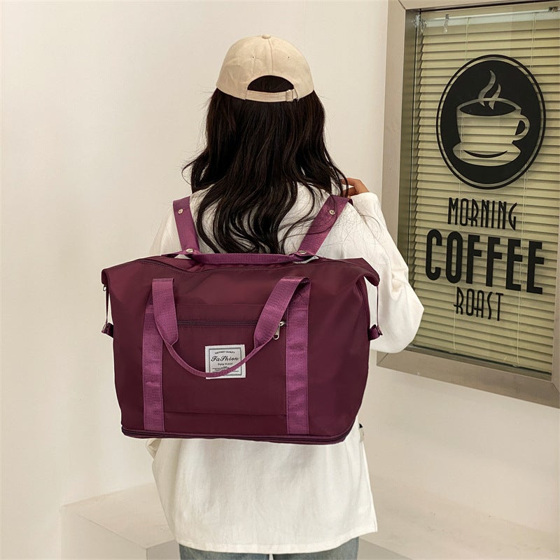 Expandable Travel Backpack Yoga Gym Bag Wine red