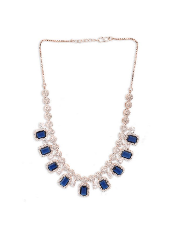VOYLLA Blue stones rose gold necklace set - Image 2