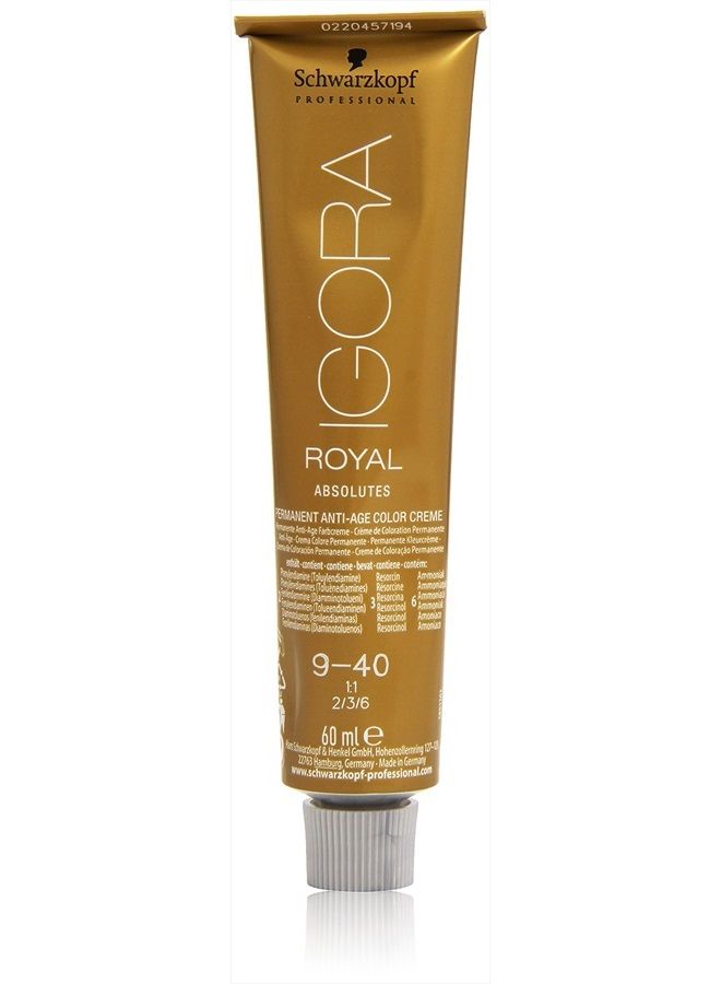 Schwarzkopf Igora Royal Absolutes 9-40 Anti-Age Color Creme 60ml - Image 1