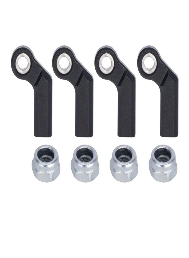 YSKMLOLP 1/10 RC Crawler Rod Ends,4pcs M4 Aluminum Chassis Link Steering Rod Straight Rod Ends/Bend Rod Ends for 1/10 RC Crawler SCX10 TRX4 Capra VS4-10 Wraith (Bend 7.5mm Black) - Image 1