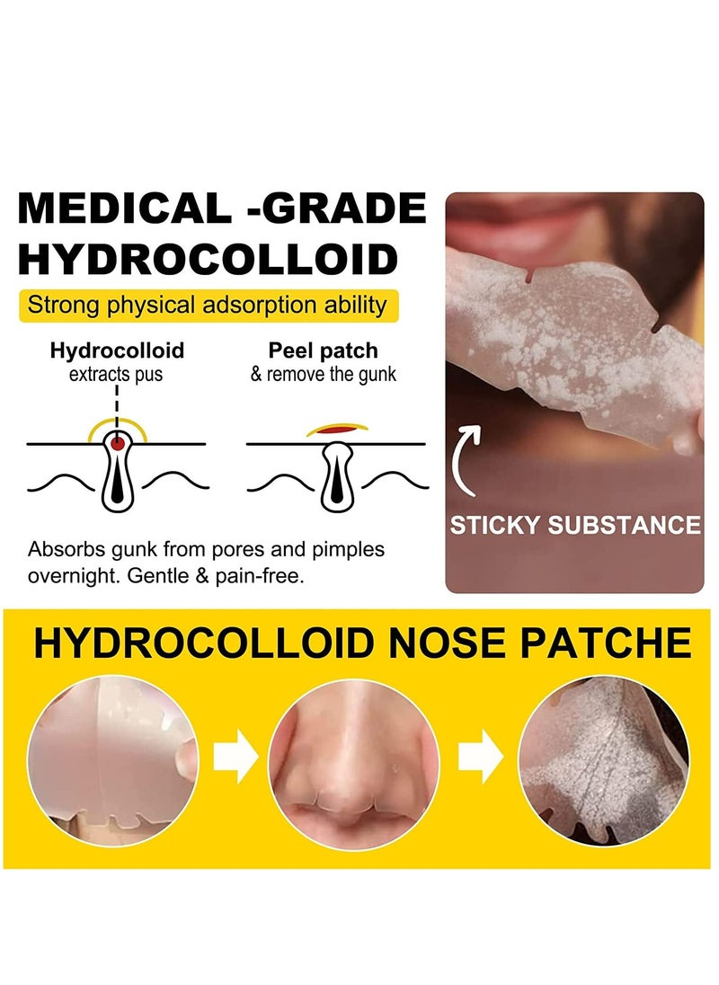 Elaimei - 12 Pcs Hydrocolloid Nose Patch - Cleansing Pore Strip for Nose Pores, Pimples, Zits and Oil - Overnight Pore Strips to Absorb Acne Nose Gunk - Image 1