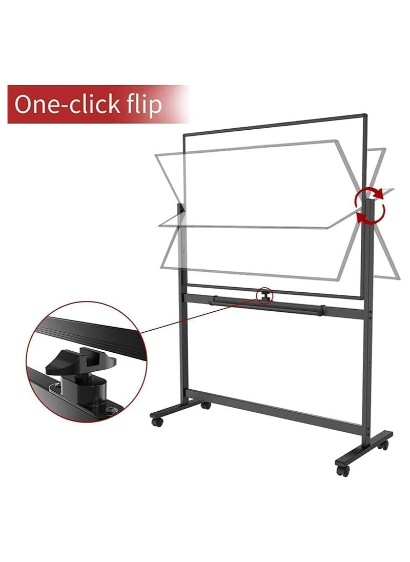 Cool Baby - Large Size Rolling Whiteboard 90 * 120cm - Magnetic Whiteboard with Base - Double Sided Adjustable Height Dry Wipe Board - Mobile with Easel - Suitable for home offices and schools - Image 1