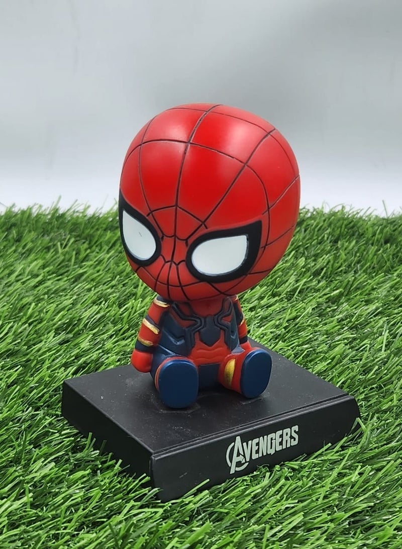 AVENGERS تمثال عمل سبايدرمان بطل خارق إصدار محدود، شخصية من مارفل كومكس، تمثال متحرك مع حامل موبايل لسطح السيارة، مكتب العمل وطاولة الدراسة - Image 2