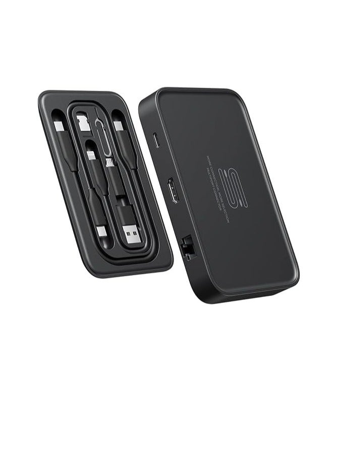 جيسوس قاعدة تخزين - موزع متعدد المنافذ، منظم كابلات وتصميم صغير الحجم - مثالي لأجهزة الكمبيوتر المحمولة والأجهزة اللوحية وإدارة التكنولوجيا سهلة السفر - Image 1