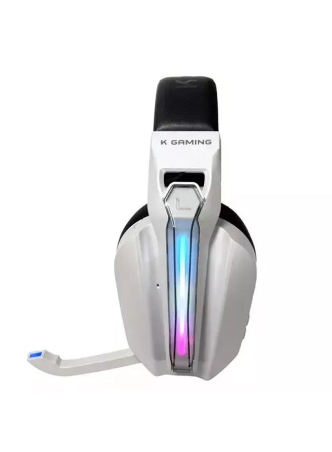K Gaming K30 Tri-Mode Wireless Gaming Headset with 2.4GHz, Bluetooth & Wired Connectivity, 7.1 Surround Sound, ANC, RGB - Black/White - Image 3