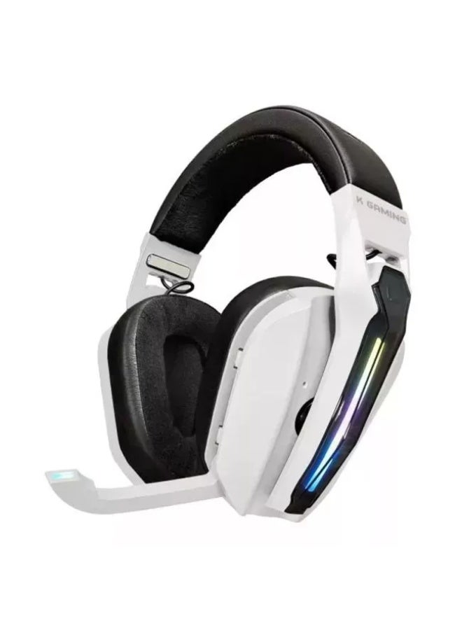 K Gaming K30 Tri-Mode Wireless Gaming Headset with 2.4GHz, Bluetooth & Wired Connectivity, 7.1 Surround Sound, ANC, RGB - Black/White - Image 2