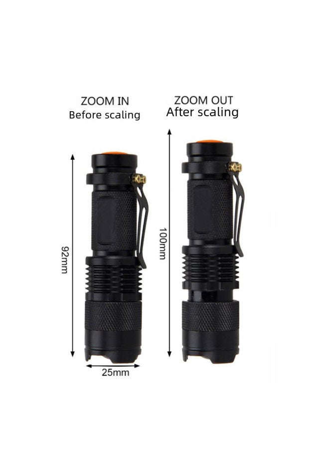 Sk68 Outdoor Mini Zoomable White Red Green Blue Light Handheld Flashlight Fluorescent Agent Light Adjustable Focus Torch-Color:Black Yellow Light Flashlight (batteries Not Included)  - Image 5