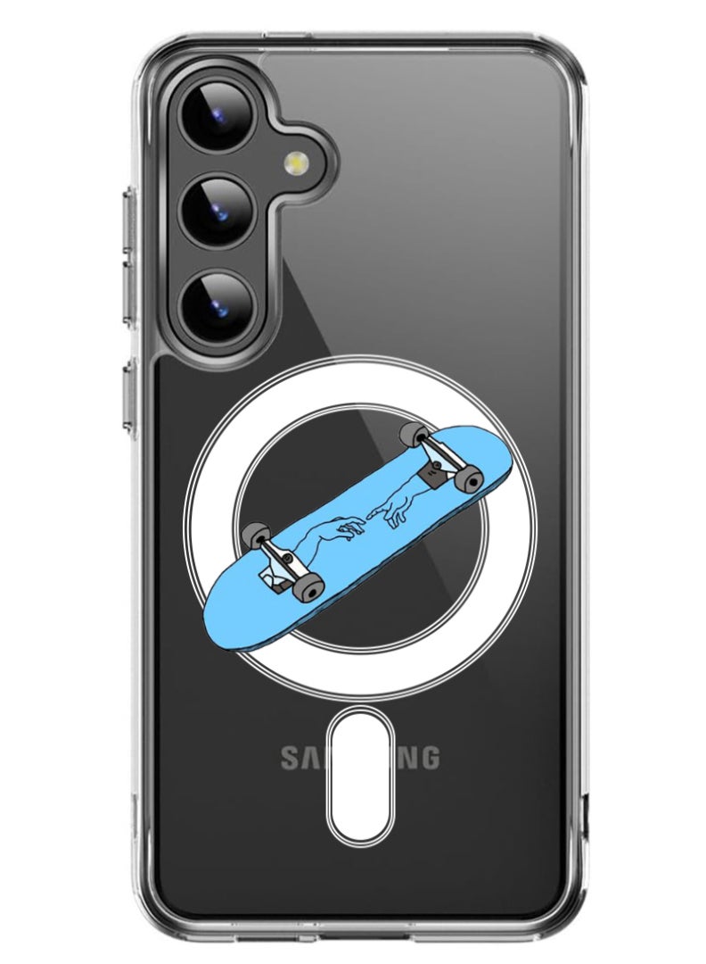 Theodor Magnetic Case for Samsung Galaxy S24 Plus 6.7-inch Compatible with MagSafe Wireless Charging, Shockproof Phone Bumper Cover Skate Board - Image 1