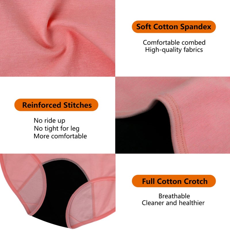 Mesachy Teens Girls Period Underwear Kids Period Panties Menstrual Leakproof Protective Underwear for Teens Cotton Briefs - Image 4