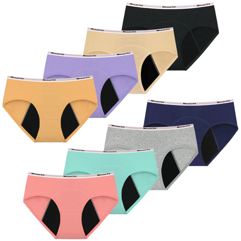 Mesachy Teens Girls Period Underwear Kids Period Panties Menstrual Leakproof Protective Underwear for Teens Cotton Briefs - Image 1