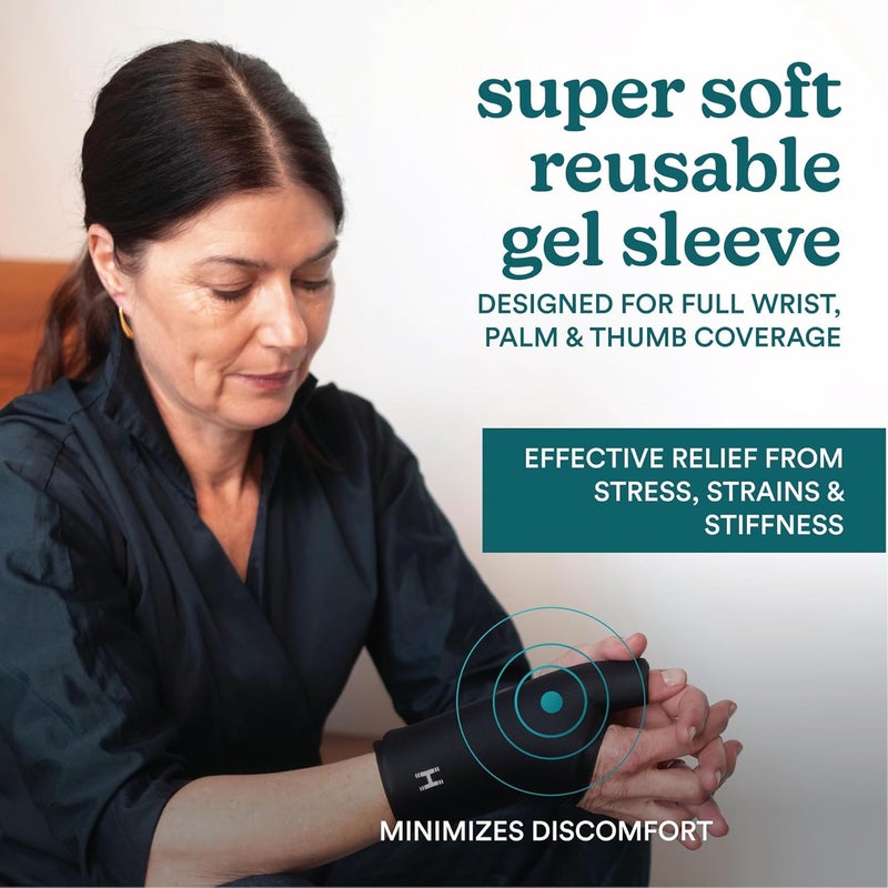 Homedics Hot and Cold Relief Gel Hand Sleeve Heat or Ice Therapy for Hand Wrist and Thumb SoftTouch Stretch Fabric Contoured Hydrogel Design for Comfort and Relaxation - Image 3