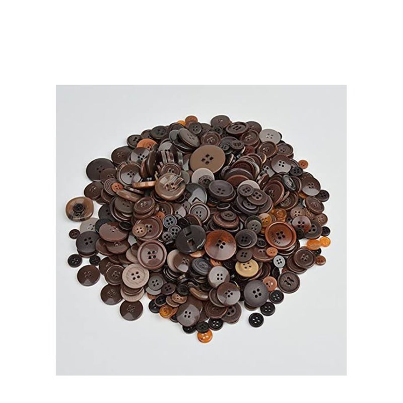 SOLARAE Brown Button Assortment Brown Buttons for Crafts Tan Craft Buttons Bulk Assorted Sizes Buttons Brown for Crafting （200g set) - Image 2