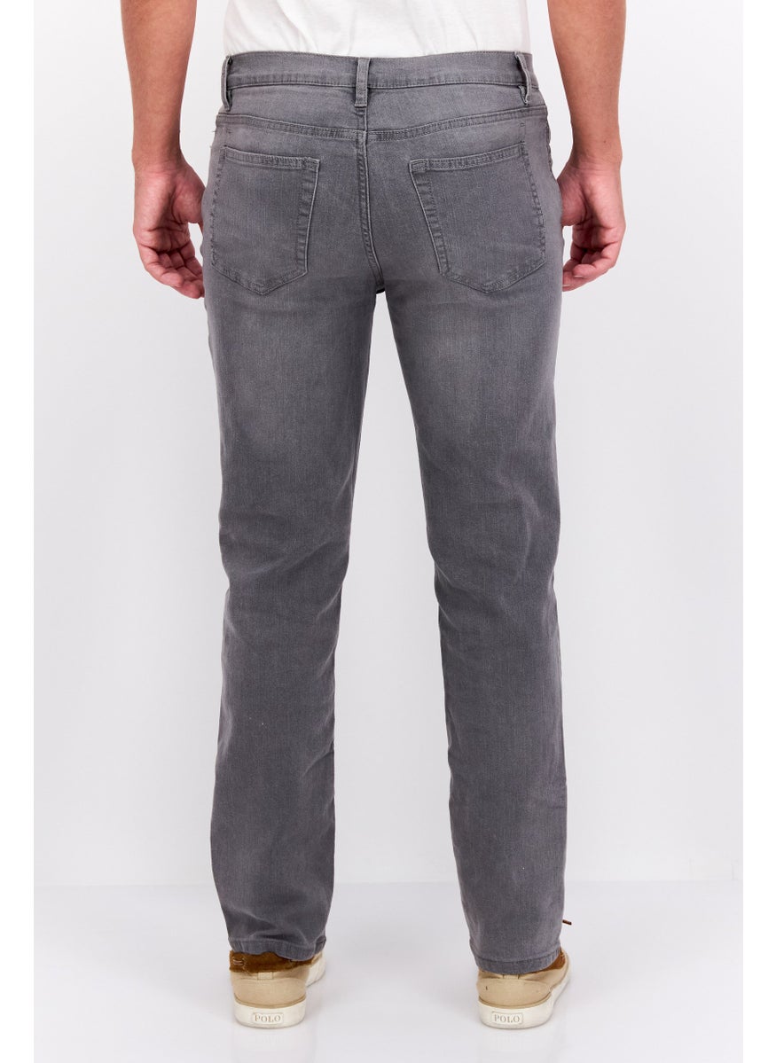 Jachs New York - Men Straight Fit Wash Stretchable Denim Jeans, Grey - Image 1