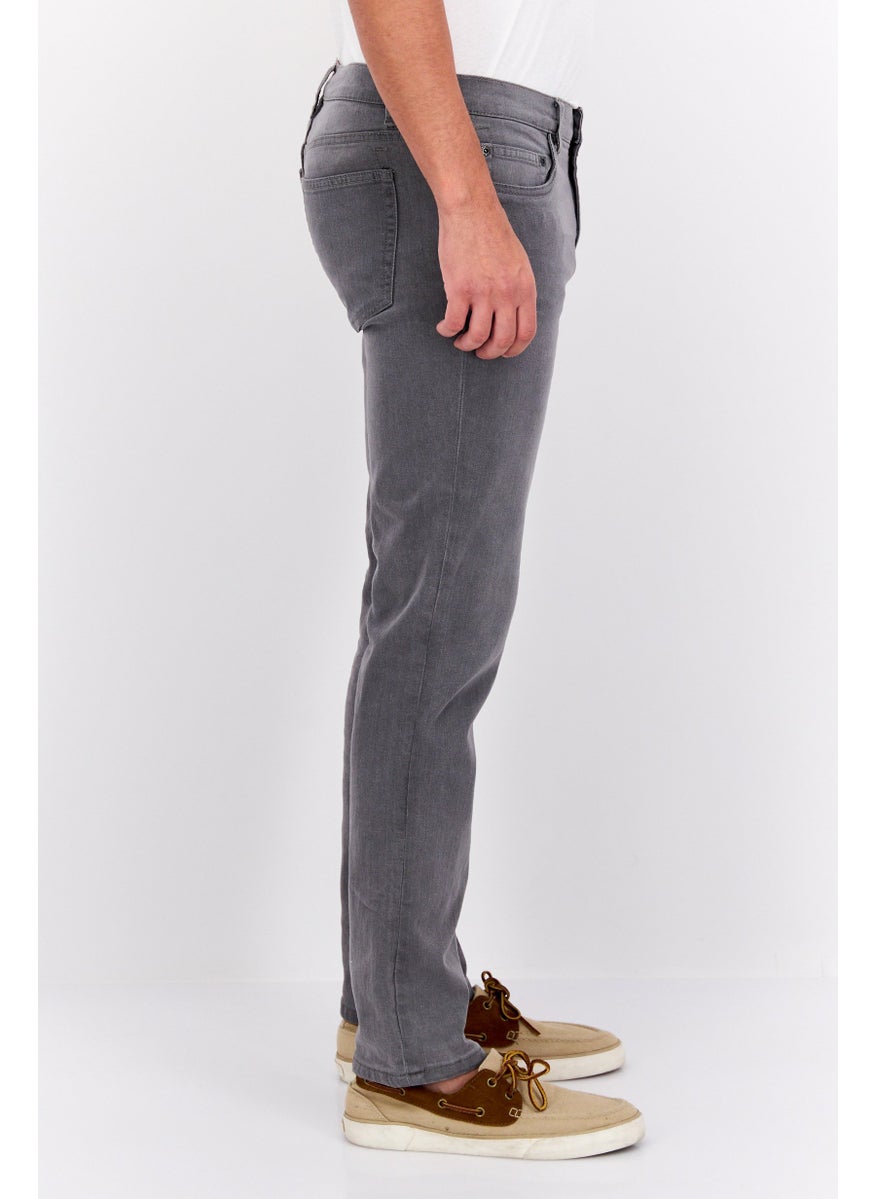 Jachs New York - Men Straight Fit Wash Stretchable Denim Jeans, Grey - Image 1