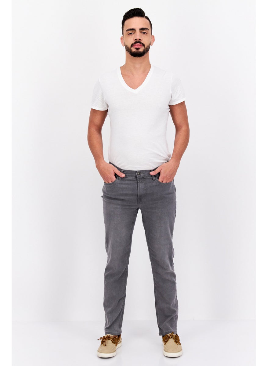 Jachs New York - Men Straight Fit Wash Stretchable Denim Jeans, Grey - Image 1