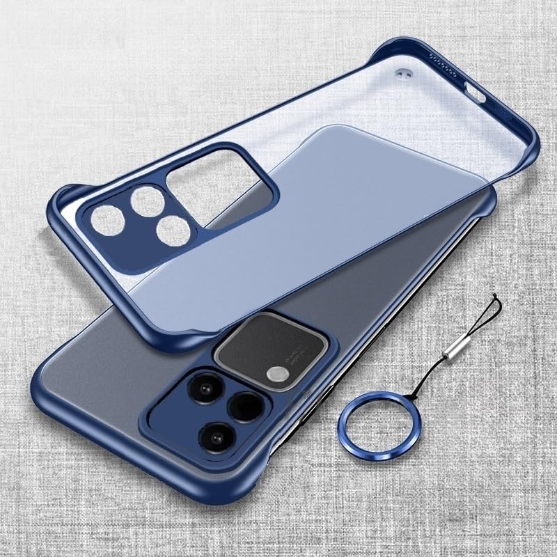 REALCASE Vivo V30/Vivo V30 Pro 5G Back Cover Case | Stylish Frameless Matte Hard Skin | Soft TPU Shock Proof Bumper Back Cover for Vivo V30/Vivo V30 Pro 5G (Blue) - Image 3