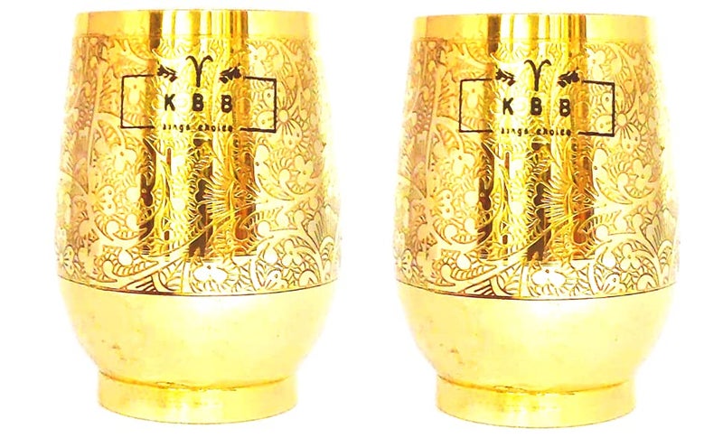 KBB تصميم دهوك KBB تصميم نقش زجاج نحاسي 250 مل KBB060 عبوة من 2 - Image 1