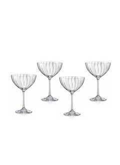 Crystalex Crystalex Coupette Glass Waterfall 340ml, Crystalline (Pack of 4) 
