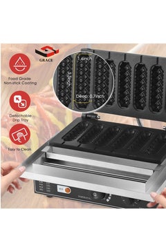 Grace Commercial Sausage Waffle Maker 6 Moulds Sausage Stick Waffle Machine  - Image 5