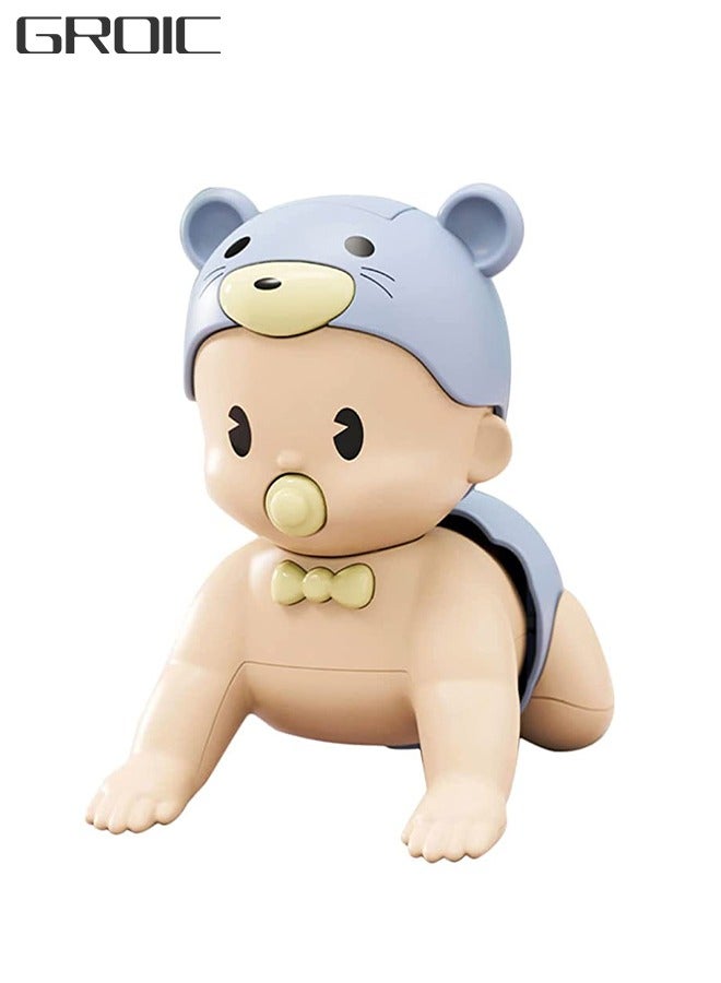 GROIC Musical Crawling Baby Doll Crawling Toy Lovely Interactive Plaything for Toddlers-Blue - Image 1