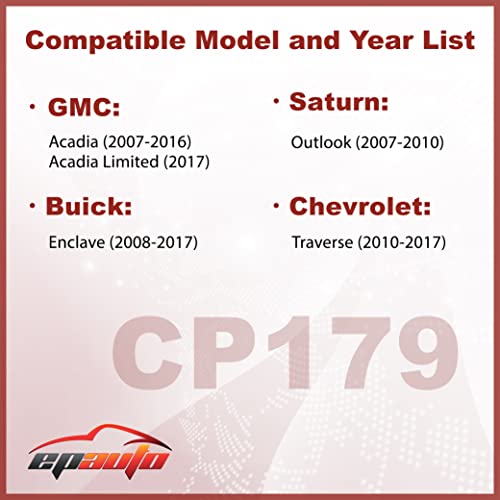 EPAuto فلتر هواء المقصورة EPAuto CP179 (CF179C) بديل لسيارات GMC Acadia (2007-2017)، Buick Enclave (2008-2017)، Saturn Outlook (2007-2010)، Chevrolet Traverse (2009-2017) - يتضمن الكربون المنشط - Image 2