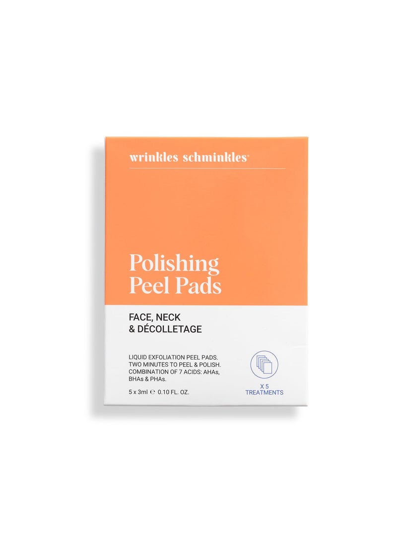 WRINKLES SCHMINKLES Wrinkles Schminkles Face Neck  Dcolletage Polishing Peel Pads Skin Exfoliating  Resurfacing Pack of 5 Towelettes 