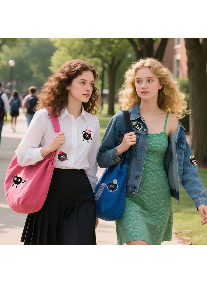 16PCS Funny Black Charcoal Ball Sew-On Patches, Cartoon Embroidery Appliques for Clothes, Hats, Bags, Jeans, Shirts, Dresses - Image 2