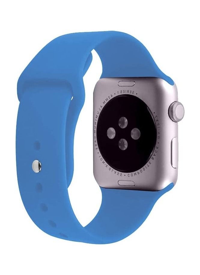 Sports Band for Apple Watch 44mm 44mm 42mm Soft Silicone Replacement Wrist Strap Compatible with iWatch Apple Watch Series 7/SE/6/5/4/3/2/1 Royal Blue