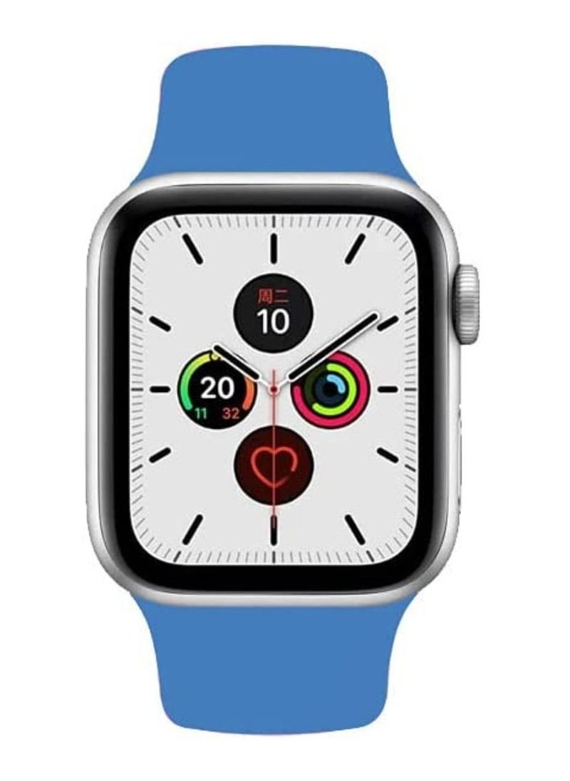 Sports Band for Apple Watch 44mm 44mm 42mm Soft Silicone Replacement Wrist Strap Compatible with iWatch Apple Watch Series 7/SE/6/5/4/3/2/1 Royal Blue