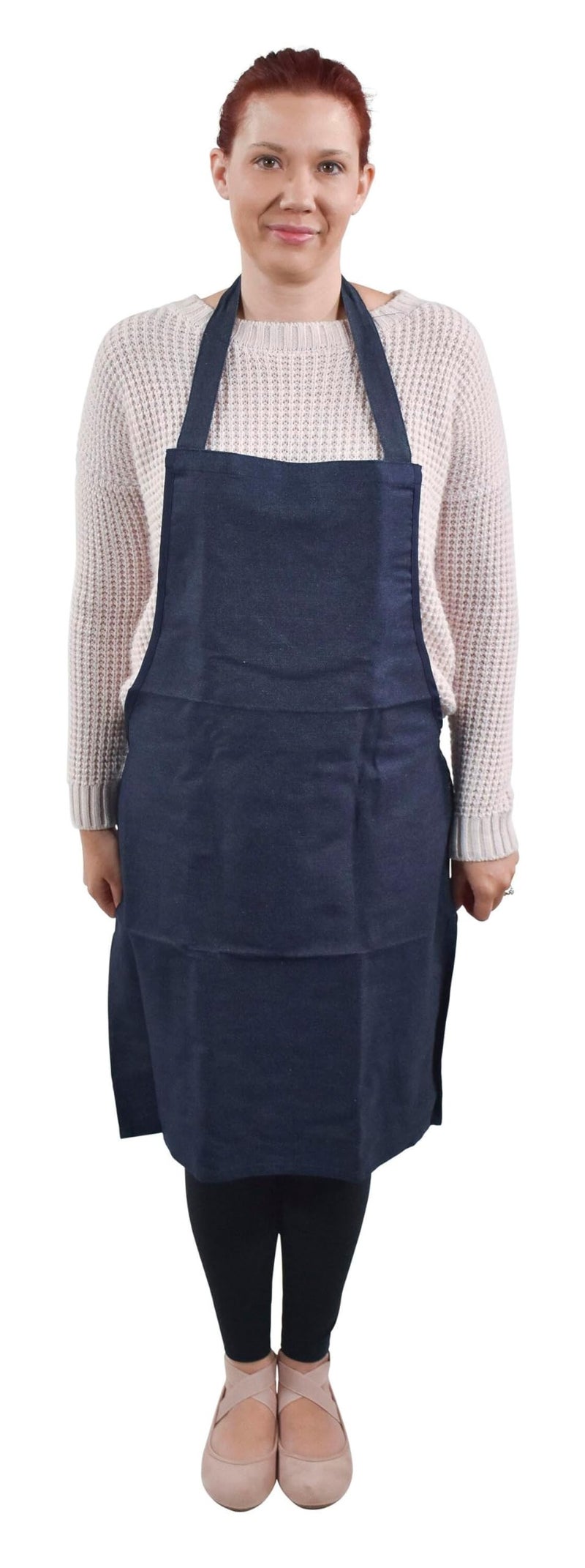 School Smart Unisex Waist Heavy Duty Denim Adult Apron, Blue, 30 x 21 Inches US - Image 1