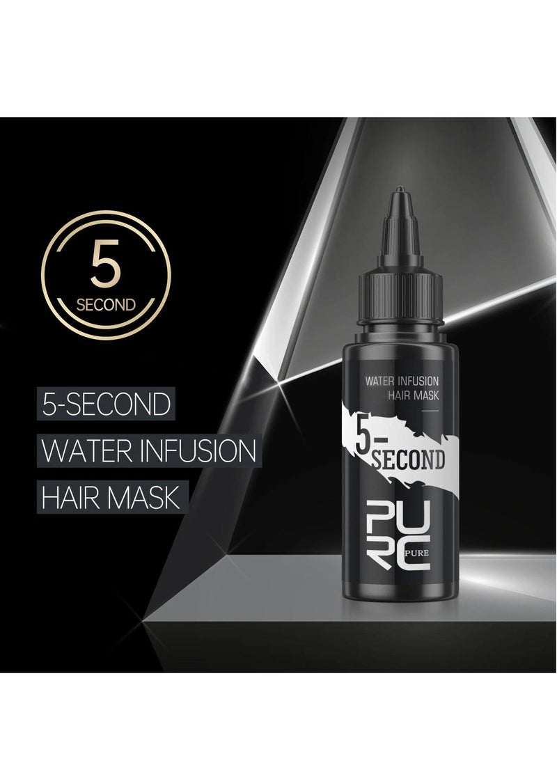 PURC قناع الشعر 5 Second Water Infusion بحجم 60 مل، يرطب الشعر الجاف ويصلح الأطراف المتقصفة ويمنع التجعد ويعزز اللمعان ويسهل امتصاصه، يقوي الشعر ويرطبه ويصلح الشعر التالف  - Image 2