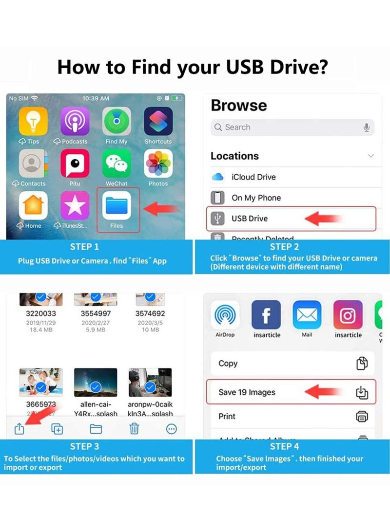 SOLARAE Apple Lightning to USB Camera Adapter with Charging Port, USB 3.0 OTG Cable for iPhone/iPad to Connect Card Reader, USB Flash Drive, U Disk, Keyboard, Mouse, Hubs, MIDI - Image 3