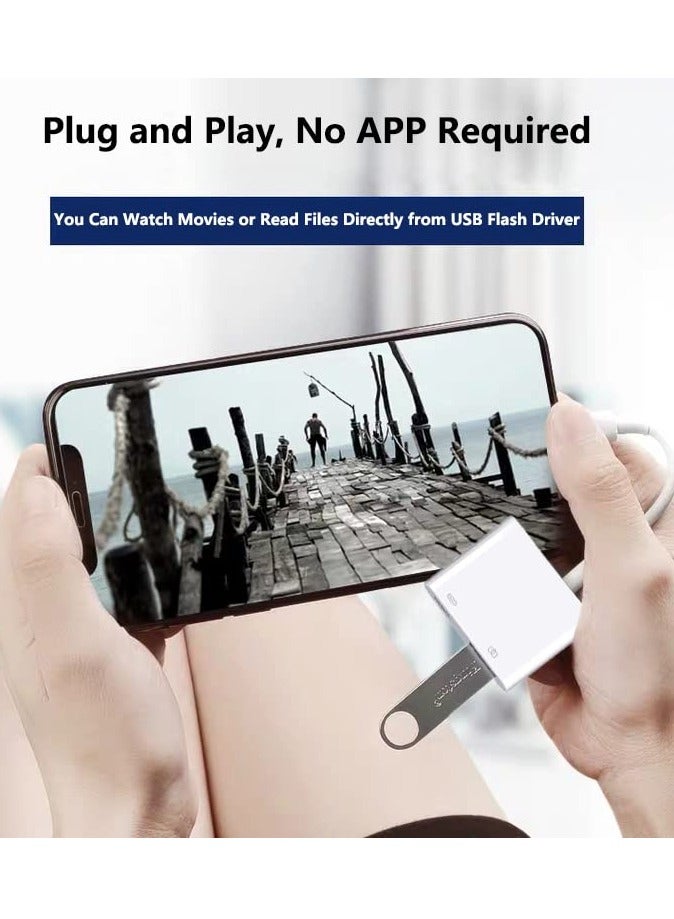 SOLARAE Apple Lightning to USB Camera Adapter with Charging Port, USB 3.0 OTG Cable for iPhone/iPad to Connect Card Reader, USB Flash Drive, U Disk, Keyboard, Mouse, Hubs, MIDI - Image 5