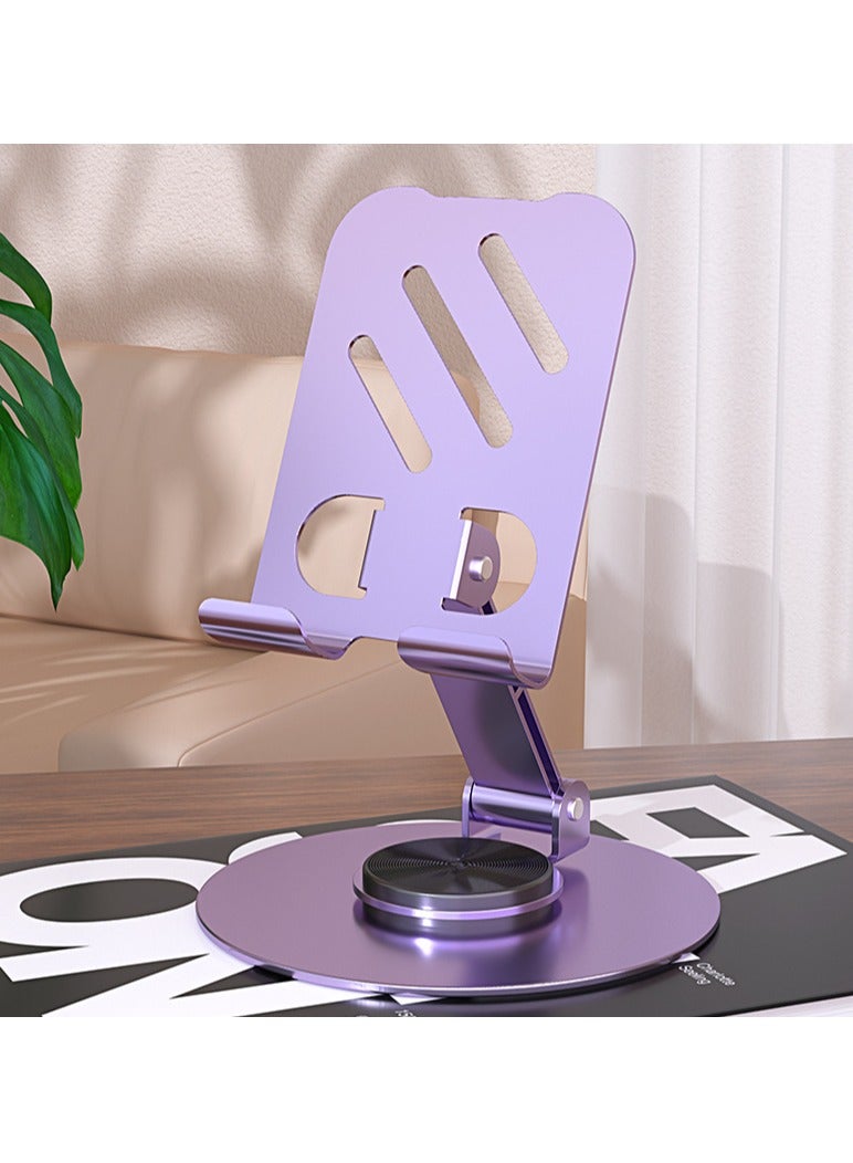Metal Phone Holder Violet 360° rotatable desktop phone holder, foldable and adjustable aluminum metal phone holder, compatible with iPhone 14/14 Plus/14 Pro/14 and other handheld tablets  - Image 1